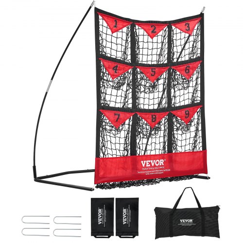 

VEVOR Rete da Allenamento per Baseball Softball 9 Fori 124,5x106 cm, Rete Lancio Battuta da Baseball Portatile con Borsa Trasporto, Rete Bersaglio per Lancio del Baseball Pitching Pratica Allenamento