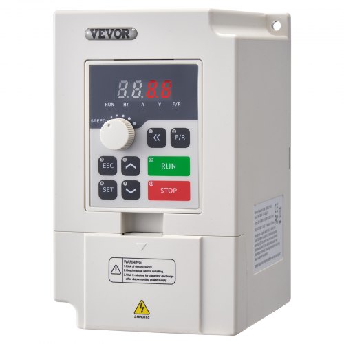 

VEVOR Azionamento a Frequenza Variabile VFD 3HP 2,2KW 5A Ingresso Trifase CA 380V Uscita Trifase CA 0-380V, Ingresso 50/60Hz, Uscita 0-2000Hz VFD per Controllo Velocità Motore Mandrino