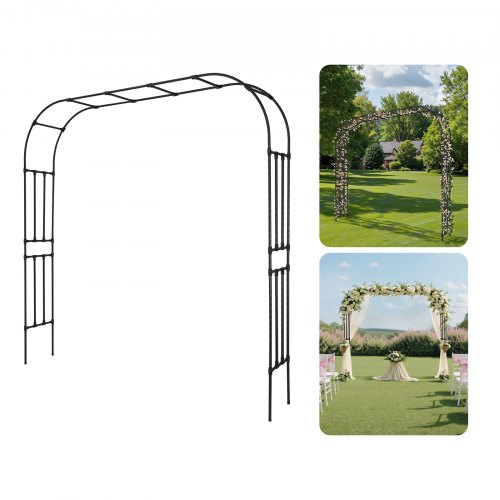 

VEVOR Arco da Giardino 240x250x40 cm, Arco per Decorazione Matrimonio in Metallo, Supporto da Giardino per Piante Rampicanti, Supporto per Piante Rampicanti e Rose per Eventi Feste