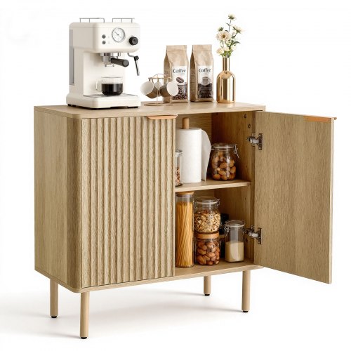 

VEVOR Armadietto Portaoggetti da Salotto con 2 Ripiani, Credenza Mobile Contenitore in Stile Medievale per Soggiorno, Mobiletto Portaoggetti 80 x 37,5 x 80 cm Carico del Tavolo 30 kg Legno Naturale