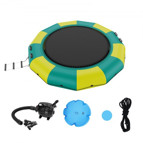

VEVOR Rimbalzatore gonfiabile, trampolino ricreativo dell'acqua 12 piedi, piattaforma con scala pompa di aria elettrica, per piscina, lago, sport acquatici, trampolino gonfiabile per feste attività