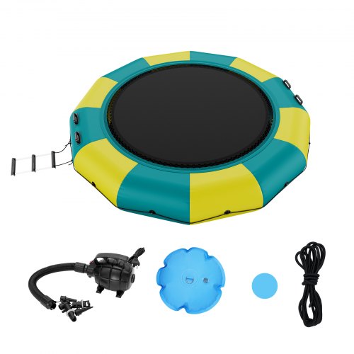 

VEVOR Rimbalzatore gonfiabile dell'acqua, trampolino ricreativo dell'acqua 13 piedi, piattaforma portatile del nuoto di rimbalzo con scala pompa per la piscina, il lago, gli sport acquatici