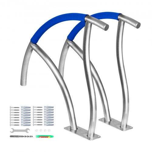 

VEVOR Corrimano per Piscina in Acciaio Inox da 76,2x76,2 cm, Capacità 170 kg per Piscina Scala Corrimano con Copertura dell'Impugnatura in Nylon da 50 cm, Maniglione per Piscina Spa Parco Acquatico