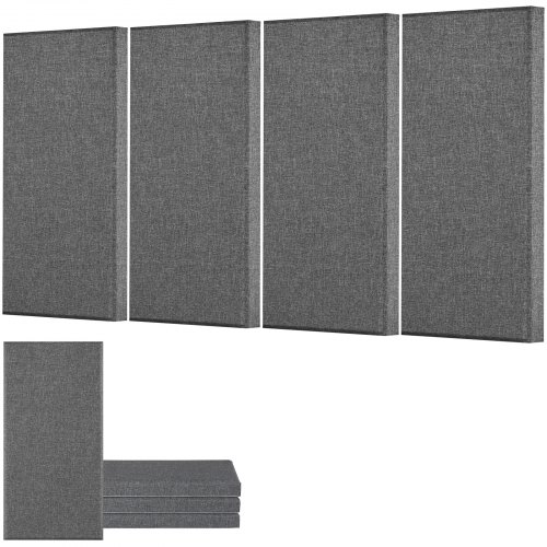 

VEVOR Pannelli Acustici Murali Fonoassorbenti Autoadesivi, Pannelli Fonoassorbenti in Fibra di Vetro Bianca 4,36 kg, per Studi, Uffici, Sale Riunioni, 4 Pezzi 600 x 300 x 50 mm, Grigio