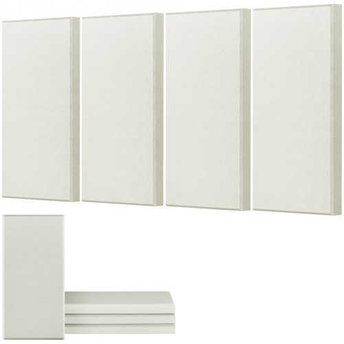 

VEVOR Pannelli Acustici Murali Fonoassorbenti Autoadesivi, Pannelli Fonoassorbenti in Fibra di Vetro Bianca 4,36 kg, per Studi, Uffici, Sale Riunioni, 4 Pezzi 600 x 300 x 50 mm, Beige