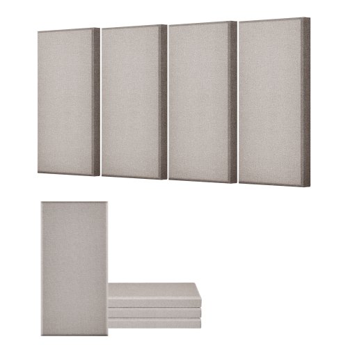 

VEVOR Pannelli Acustici Murali Fonoassorbenti Autoadesivi, Pannelli Fonoassorbenti in Fibra di Vetro Bianca 4,36 kg, per Studi, Uffici, Sale Riunioni, 4 Pezzi 600 x 300 x 50 mm, Cammello