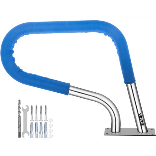 

VEVOR Corrimano per Piscina in Acciaio Inox da 32x23 Pollici, Capacità 113kg per Piscina Scala Corrimano con Copertura dell'Impugnatura in Nylon da 4 Piedi, Maniglione per Piscina Spa Parco Acquatico