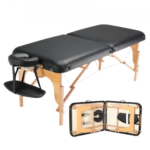 

VEVOR Lettino da Massaggio Portatile, Lettino Tatuaggi Salone Pieghevole Leggero Altezza Regolabile 8 Livelli, Lettino Poggiatesta, Braccioli, Tavolozza, Trasporto Borsa, 76 x 185 cm, Portato 340 kg