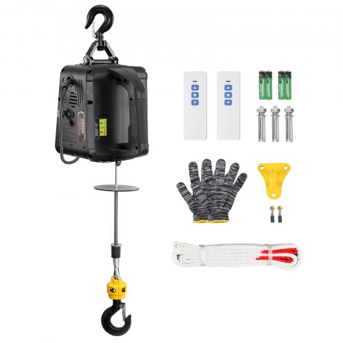 

VEVOR Paranco Elettrico Portatile Carico max. circa 498,95 kg, Verricello Elettrico di Sollevamento 1500W Altezza max. di Sollevamento 7m Velocità 4m/min per Garage Officina Senza Fili con Telecomando