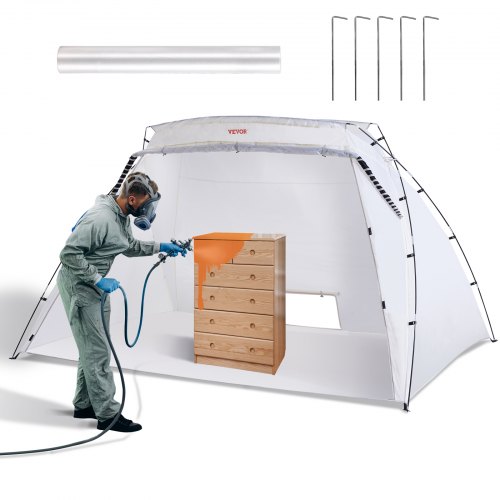 

VEVOR Tenda di Verniciatura a Spruzzo Portatile 305 x 213 x 183 cm in Tessuto Oxford 210D Palo in Fibra di Vetro Finestrina di Ventilazione 40 x 40 cm, Tenda per Vernice Spray Pop-up Fai-da-te 2,8 kg