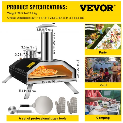 VEVOR VEVOR Forno per Pizza Portatile da 12\