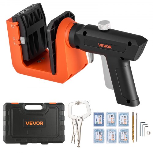 

VEVOR Kit di Sistema Maschera Dima per Fori Ciechi Utensile Tascabile per Lavorazione Legno Regolabile 12,7/19/38,1 mm Impugnatura Girevole a 360°, Kit Dima per Fori Inclinati per Punta di Trapano