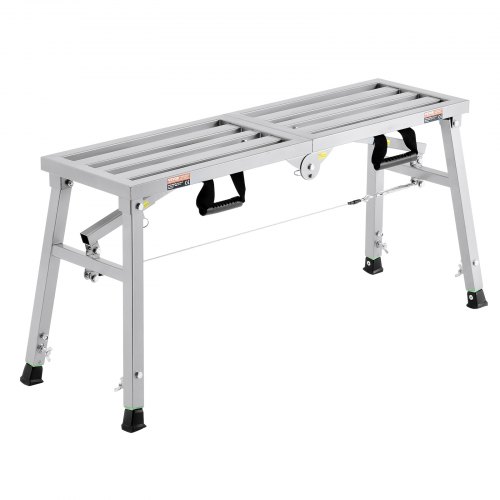 

VEVOR Piattaforma di Lavoro, Altezza Regolabile 74 cm a 3 Marce, Scala Pieghevole in Lega di Acciaio, Piattaforma per Ponteggi Capacità 180 kg, Piedini in Gomma Antiscivolo, per Pulizia Lavaggio