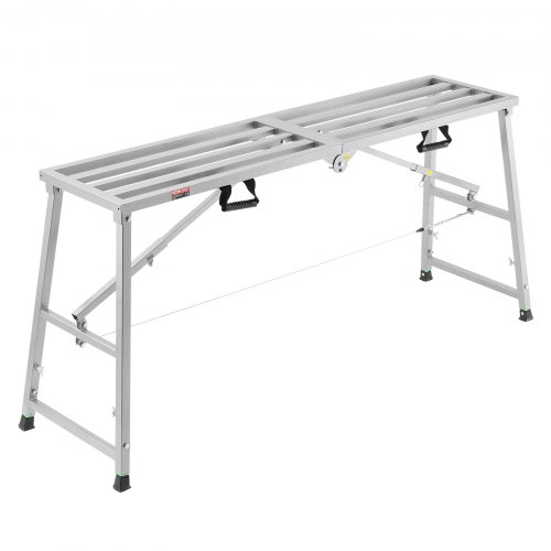 

VEVOR Piattaforma di Lavoro, Altezza Regolabile 80-130 cm a 4 Marce, Scala Pieghevole in Lega di Acciaio, Piattaforma per Ponteggi Capacità 400 kg, Piedini in Gomma Antiscivolo, per Pulizia Lavaggio