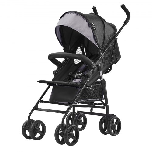 

VEVOR Passeggino Leggero, 1170 x 340 x 240 mm Passeggino per Bambini a Ombrello, Schienale Reclinabile Multiposizione, Telaio in Acciaio al Carbonio, Ampio Cestino Portaoggetti, Grigio Chiaro/Nero