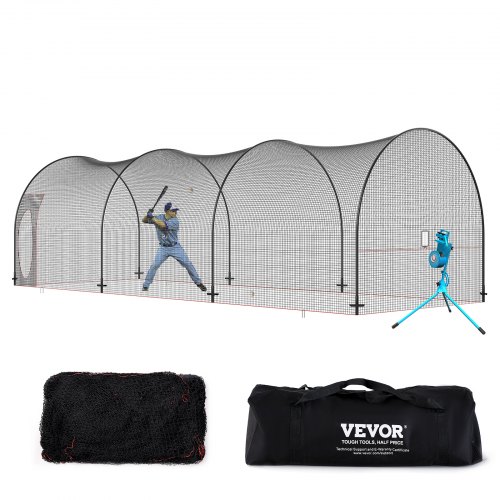 

VEVOR Rete Gabbia da Baseball Telaio e Rete 10 x 3,6 x 3 m, Rete per Gabbia da Baseball per Allenamento di Battere e Fielding, Rete da Baseball con Borsa Trasporto per Adolescenti Adulti Cortile Nero