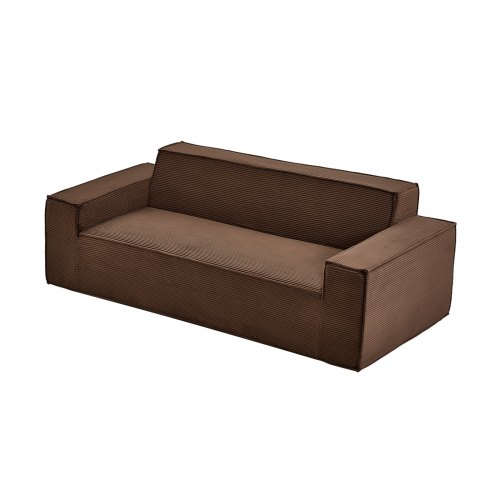 

VEVOR Divano Moderno in Velluto a Coste Lunghezza 211 cm con Sedute Profonde, Divano con Braccioli Larghi 254mm, Poltrona Relax in Peluche per Soggiorno, Camera da Letto, Marrone