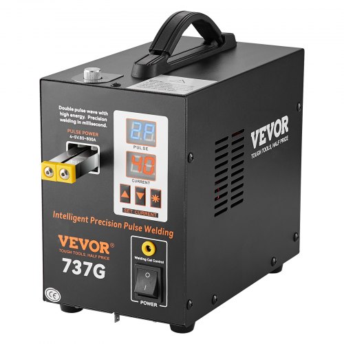 

VEVOR Saldatrice a punti a batteria, Saldatrice a punti a impulsi 737G, alta potenza con 2 modalità di saldatura e illuminazione a LED per nichel puro da 0,12 mm, pacco batteria 18650 14500