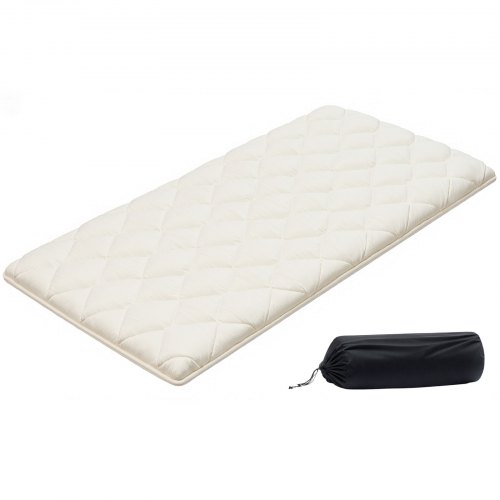 

VEVOR Materasso Tatami Addensato da 2032 x 991 x 63,5 mm, Tatami Pieghevole Misura Letto Singolo, con Borsa Portaoggetti e Accessori di Montaggio, Materassino a 9 Strati per Meditazione Yoga, Bianco