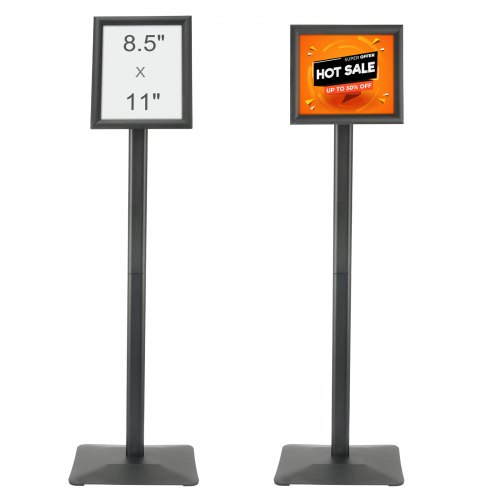 

VEVOR Supporto per Insegne su Piedistallo, Supporto per Poster Regolabile da 279x216 mm, Piedistallo Porta Insegne in Alluminio PVC da Pavimento per Eventi Matrimonio Festa Conferenza Interno Esterno