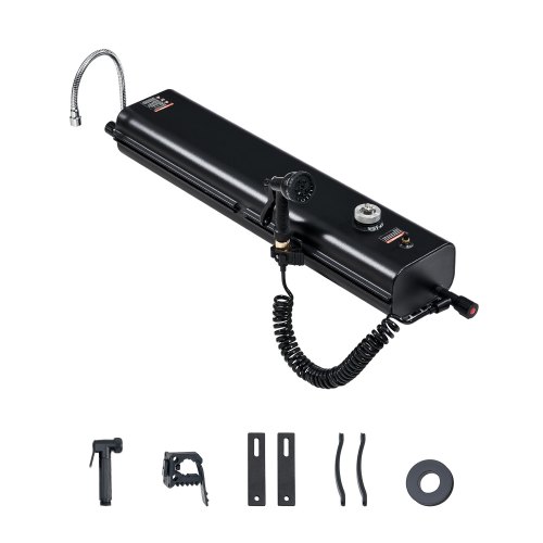 

VEVOR Serbatoio dell'Acqua per Portapacchi 15 L, con 2 Pannelli Paraspruzzi e Scanalatura a T, Serbatoio in Alluminio Alta Capacità con Porta Pressurizzazione, per Bauli, Roll bar, Barre Trasversali