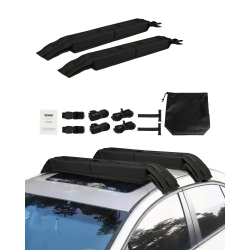 

VEVOR Cuscinetti Morbidi per Portapacchi da Tetto, Cuscinetto Universale per Portapacchi per Auto 800 mm, Carico 80 kg con 4 Cinghie di Ancoraggio, 2 Cinghie ad Anello Rapido e Borsa per SUP, Canoa