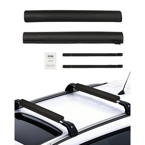 

VEVOR Cuscinetti Morbidi per Portapacchi da Tetto, Cuscinetto Universale per Portapacchi per Auto 711,2 mm, Carico 40 kg con 2 Cinghie di Fissaggio e Velcro, Portapacchi per SUP, Canoa, Snowboard