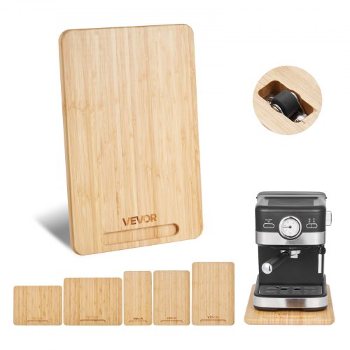 

VEVOR Vassoio Scorrevole per Elettrodomestici in Legno, ca. 40 x 30 cm con Ruote in Gomma, Carico max. 18 kg, Vassoio Scorrevole per Macchina da Caffè Miscelatore da Cucina, Colore Legno