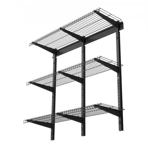 

VEVOR Scaffale per Garage Portaoggetti da Parete 3 Ripiani 91,5x30,5 cm, Scaffale da Muro Carico Singolo max. 68 kg Portaoggetti da Officina Garage Lavanderia Organizzazione Oggetti, Nero