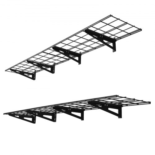 

VEVOR Scaffale da Parete per Garage Portaoggetti 2 pezzi 183x31,5x12,2 cm, Scaffale a Griglia da Muro per Garage Lavanderia Officina Carico Singolo max. 136 kg, Rete da Parete Portaoggetti, Nero