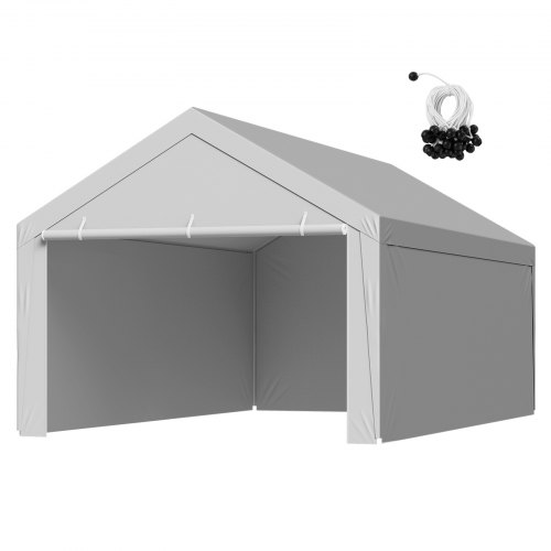 

VEVOR Tettoia per Posto Auto Coperto, Telo Superiore per Tenda da Garage con Pareti Laterali e Cordini Elastici a Sfera 6,09 x 3,96 m, Resistente ai Raggi UV Impermeabile, Telaio non Incluso, Grigio