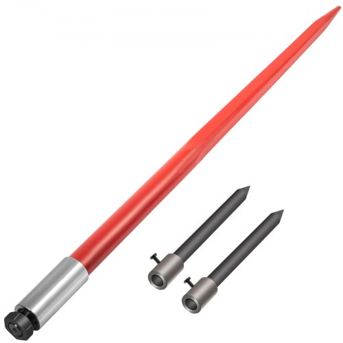 

VEVOR Lancia per fieno, 125 cm, lancia per fieno quadrata, punta per balle a sgancio rapido, capacità 1360 kg, forche per balle rivestite di rosso 2 lance stabilizzatrici per benne, trattori