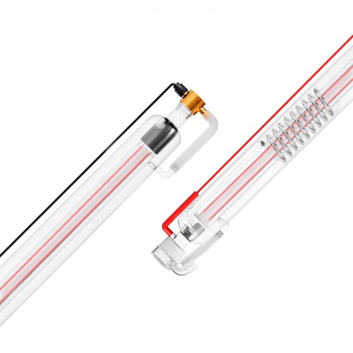 

VEVOR Tubo Laser CO2, 60 W, Tubo per Incisione Laser in Vetro Borosilicato, Lunghezza 1250 mm, Diametro Esterno 80 mm, con Testa in Metallo, Fili Precollegati, per Macchina Taglio e Incisione Laser