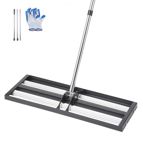 

VEVOR Rastrello Livellatore per Prato con Manico Regolabile Lunghezza 2130 mm, Piastra di Base da 254 x 762 mm, Livellatore per Terreno in Metallo Antiruggine Rastrello per Campo da Golf, Giardino