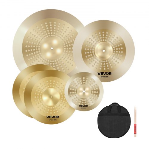 

VEVOR Cymbal Pack 3 Pezzi Piatti per Batteria 254/355/400/505 mm (10 14 16 20 Inches) Piatti in Lega