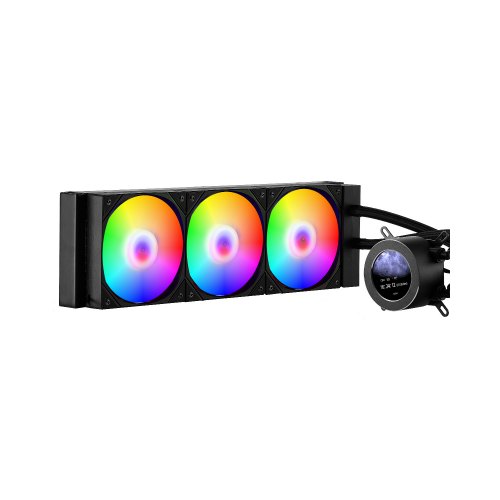 

VEVOR Dissipatore di Calore a Liquido per CPU, 3 Ventole PWN da 120 mm e Pompa, con Display LCD da 402 x 120 x 56 mm e Luce ARGB, per Intel 115X/1366/2011/1700/1200, AMD AM4/AM5, Nero