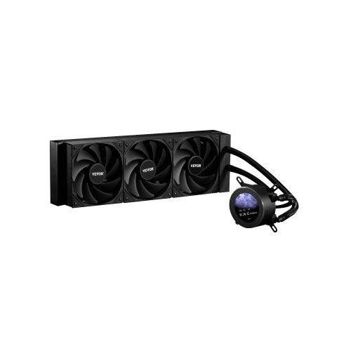 

VEVOR Dissipatore di Calore a Liquido per AIO CPU, 3 Ventole PWN Raffreddamento da 120 mm e Pompa, con Display LCD da 283 x 120 x 56 mm, per Intel 115X/1366/2011/1700/1200, AMD AM4/AM5