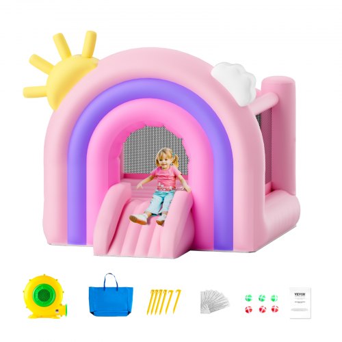 

VEVOR Castello Gonfiabile, Trampolino per Casetta da Gioco per Interni/Esterni, Castello Gonfiabile per Bambini con Ventilatore, Scivolo, Borsa di Stoccaggio, Castello Gonfiabile 280x230x230 cm