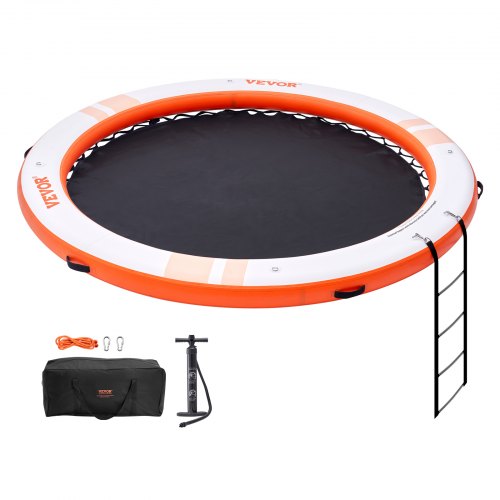 

VEVOR Pontile Galleggiante Gonfiabile, Piattaforma per Pontile Gonfiabile ø3.04m Piscina in Rete ø2.43m, Tappetino per Acqua con Piattaforma Antiscivolo con Borsa Portatile