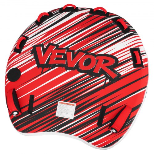 VEVOR Tubo Gonfiabile Trainabile per Barche Giochi da Mare, Tubo Trainabile per 3 Persone Carico max. 231 kg, Dispositivo per Divertimento Acquatico Copertura in Nylon, Maniglia Imbottite, Rosso