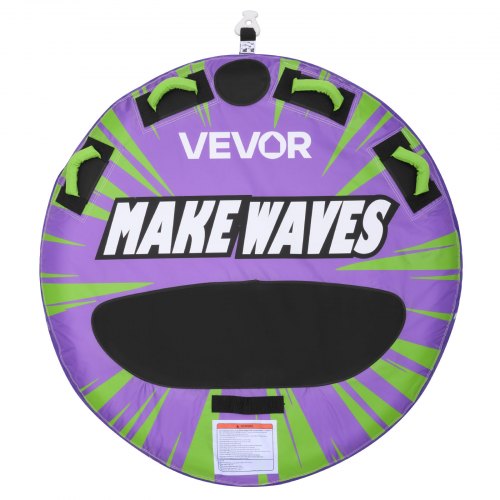 

VEVOR Gonfiabile Trainabile per Barche Sport Acquatici Capienza 2 Persone Carico max 154 kg con Cuscinetti Antiscivolo, Tubo Gonfiabile di Traino Copertura in Nylon da Mare Piscina Lago, Verde Viola