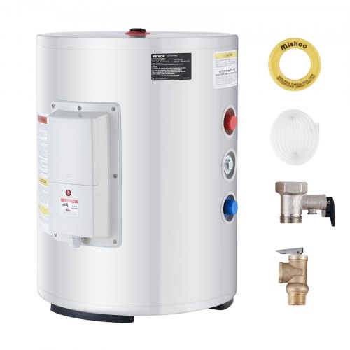 

VEVOR Scaldabagno Elettrico da 40 L ad Accumulo, Scaldamento per Acqua Calda da 1,6 kW con Display a LED, Controllo Tramite Manopola, Attacco Laterale Impermeabile IPX4, per Doccia e Bagno