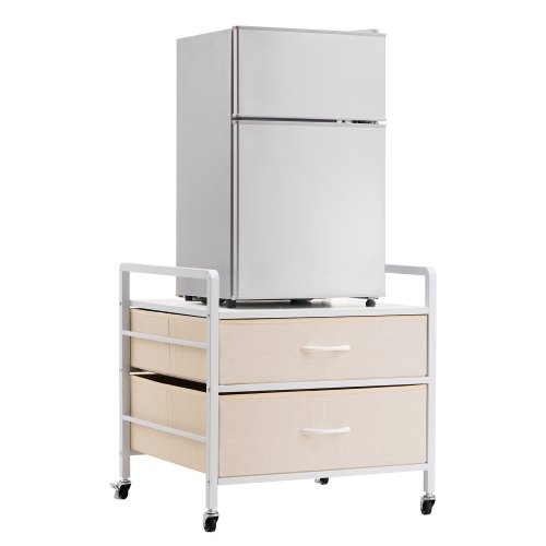 

VEVOR Mini Frigo Stand Organizer Tavolo Frigo 2 Cassetti Bianco