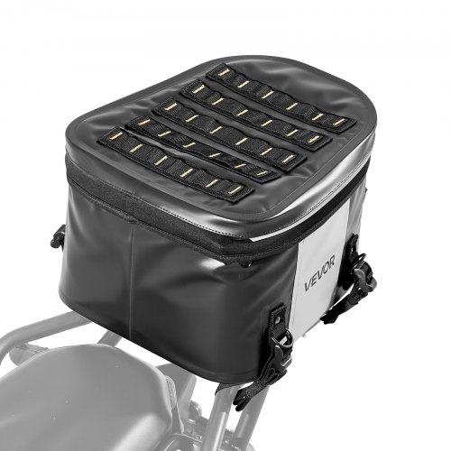 

VEVOR Borsa Posteriore per Moto, Borsa da Sella Posteriore da 28 L con Tessuto Impermeabile, per Bagagli da Moto Sport all'Aria Aperta con Tasca e Fibbia Regolabile, Portapacchi Universali, Nero
