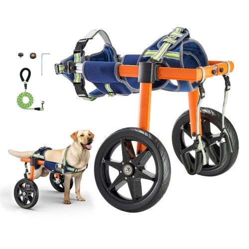 

VEVOR Carrozzina a 2 Ruote Regolabile per Cani di Taglia Media, Sedia a Rotelle a 2 Ruote per Cani, Altezza, Larghezza e Lunghezza Regolabile, per Animali Disabili e Feriti con Supporto Posteriore
