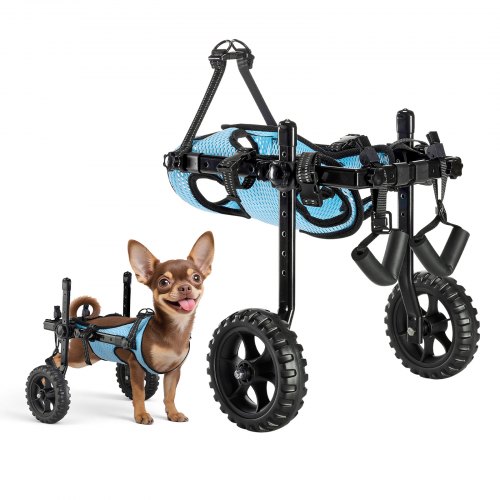 

VEVOR Carrozzina per Cani per Zampe Posteriori, Carrozzina a 2 Ruote, Altezza, Larghezza e Lunghezza Regolabili, con Ruote Ammortizzanti e Supporto per Mobilità per Cani Feriti Disabili XS