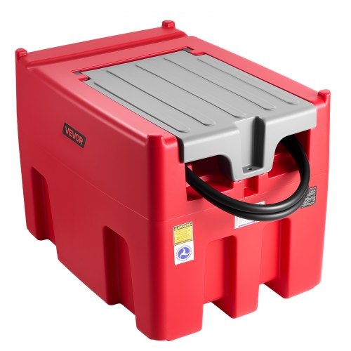 

VEVOR Serbatoio Portatile per Diesel Benzina 440 Litri Portata 10 GPM, Serbatoio per Carburante Diesel con Pompa di Trasferimento Elettrica da 12 V, Tubo Flessibile, Trasporto del Carburante, Rosso