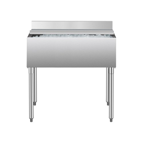 

VEVOR Contenitore per Ghiaccio Commerciale in Acciaio Inox da 95,3 L Contenitore per Ghiaccio Sottobanco 913 x 483 x 937 mm con Coperchio Scorrevole e Piedini Regolabili, per Bar, Ristorante, Pub