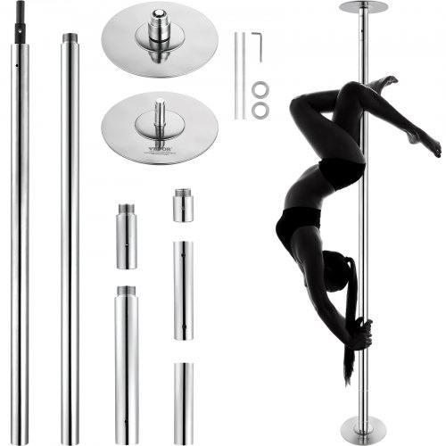 

VEVOR Barra Asta da Ballo Professionale, Asta da Ballo Statica Rotante, Kit Barra Danza Verticale Rimovibile Portatile, Asta in Acciaio Inox da 45 mm, Altezza Regolabile, per Club Bar
