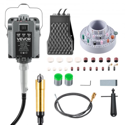 

VEVOR Smerigliatrice ad Albero Flessibile Utensile Rotante Elettrico da 1200 W Velocità 30000 giri/min, Lucidatrice Sospesa Elettrica Controllo a Pedale per Levigatura Taglio Metallo Legno Fai da te